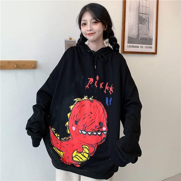 

women's hoodies & sweatshirts picture scale autumn funny retro cartoon, Black