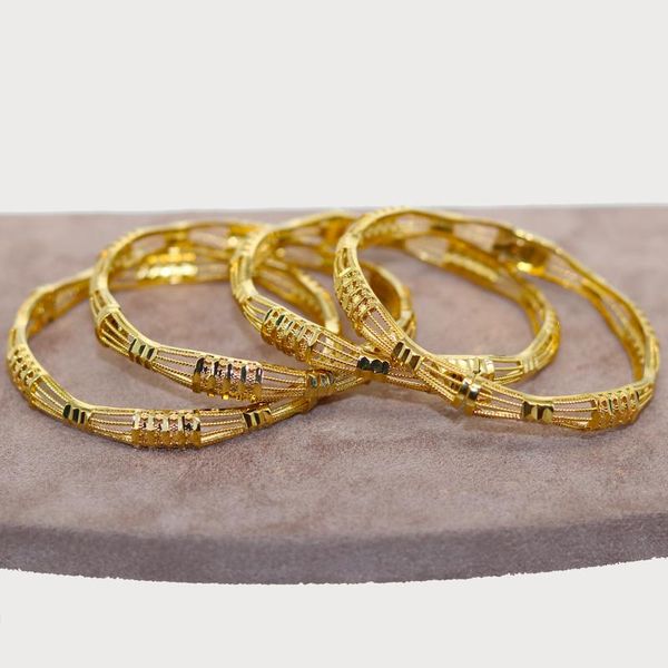 

bangle 4 pÃ§s/lote 24k arÃ¡bia saudita dubai pulseiras para as mulheres pulseira Ã¡frica habesha etÃ­ope da cor do ouro jÃ³ias meninas prese, Black