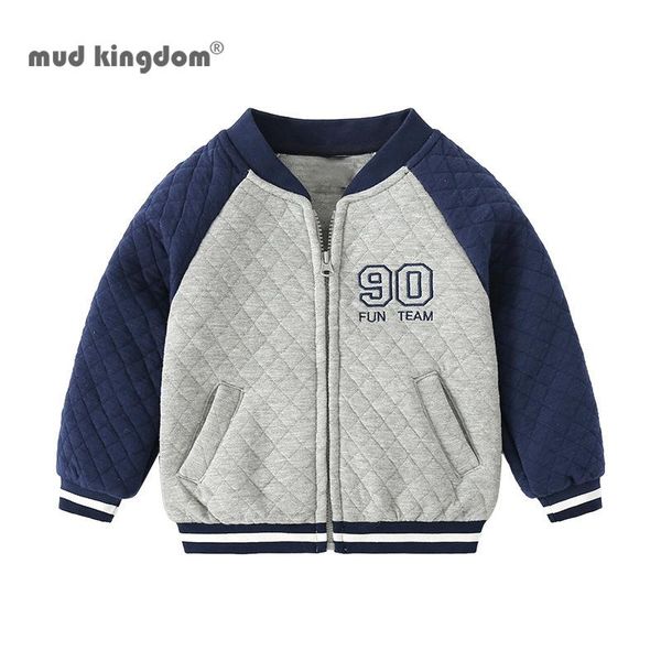 

jackets mudkingdom little boy bomber jacket patchwork zipper pocket warm emboridered fashioin thick coat for kids clothes autumn winter, Blue;gray