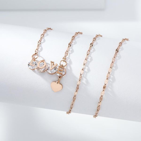 

2021 Lady Rose Gold Necklace Personality Girl Chain Couple Birthday Party Wear Women Pendant Neck Decoration, Silver