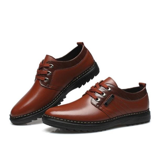

2021 business wedding leather shoes mature men fashion father dress shoes comfortable flat gentleman driving mb-22, Black