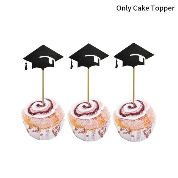 Altre forniture per feste per eventi Cake Topper Cappello da scapolo Bastone di bambù Festeggia la laurea Cupcake Vacanze Decorazioni creative Dessert fai da te