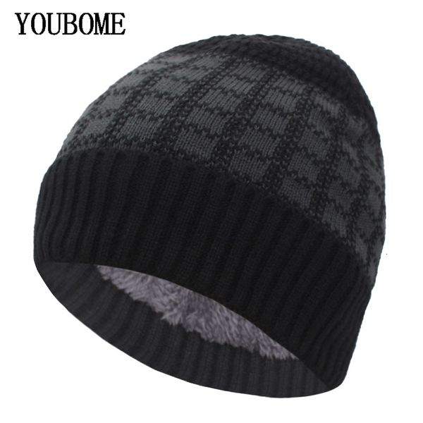 

youbome women knitted hat men skullies beanies winter hats for men mask gorros bonnet male warm thick soft beanie hat cap, Silver