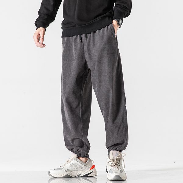 

men's pants joggers man solid comfortable pant summer casual hip hop streetwear loose trouser japanese sweatpants male k8hp, Black