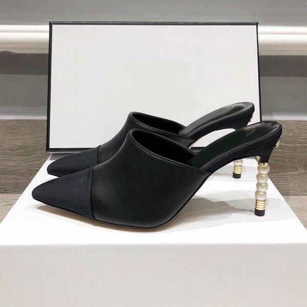 

dress shoes fashion pointed toe women's woman high heels summer sandals pumps slingbacks genuine leather size 34-40, Black