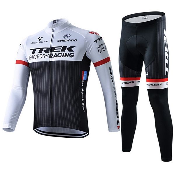 

spring and autumn tour france mountain bike long sleeve cycling suit pants quick drying, Gray
