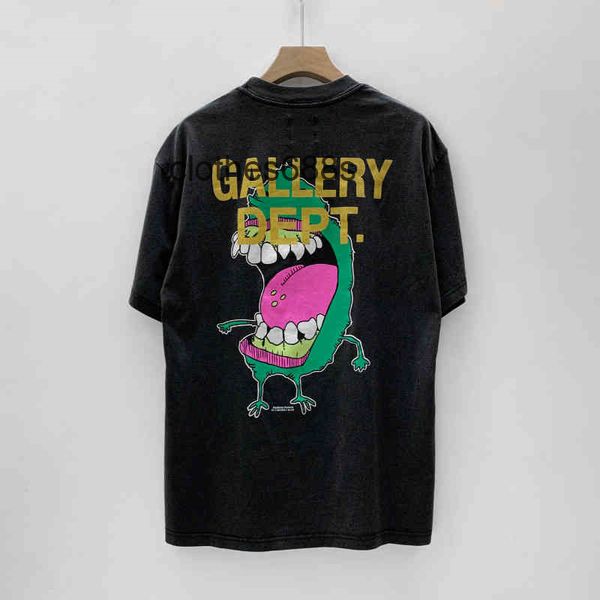 

high designer t shirts men's sweaters street gallerydept hip brand hop gd casual loose print round neck short sleeve t-shirt men ao9kj6, White;black