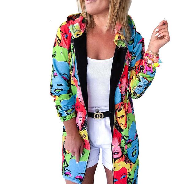 

case 2021 new fashion women long mouw hoodie losse basic jacket jas, Black;brown