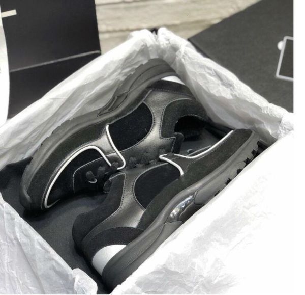 

luxury designer sneakers men women reflective casual shoes party velvet calfskin mixed fiber with box, Black