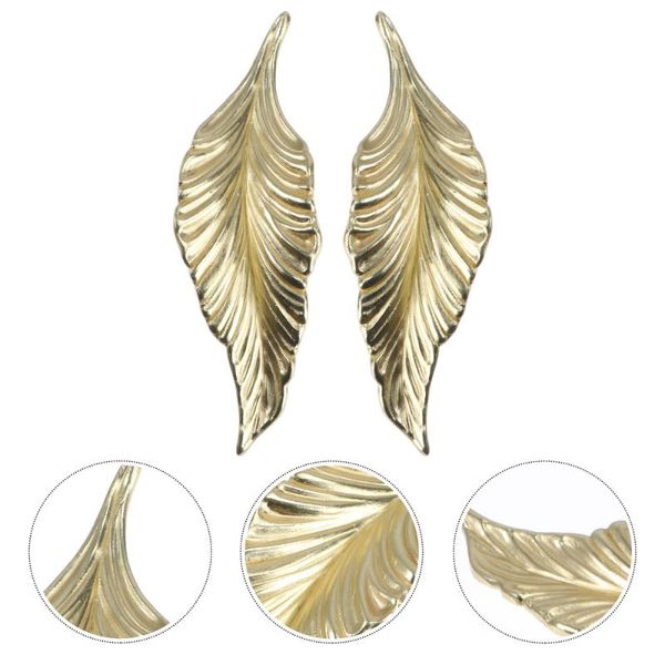 

handles & pulls 2pcs creative leaf shaped door handle retro zinc alloy ring for home