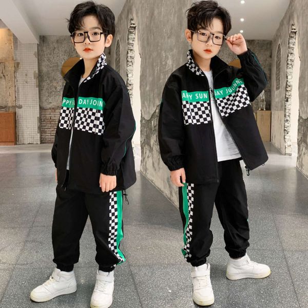 

children's boys' new suit 2021 spring and autumn korean fashion two piece set, White