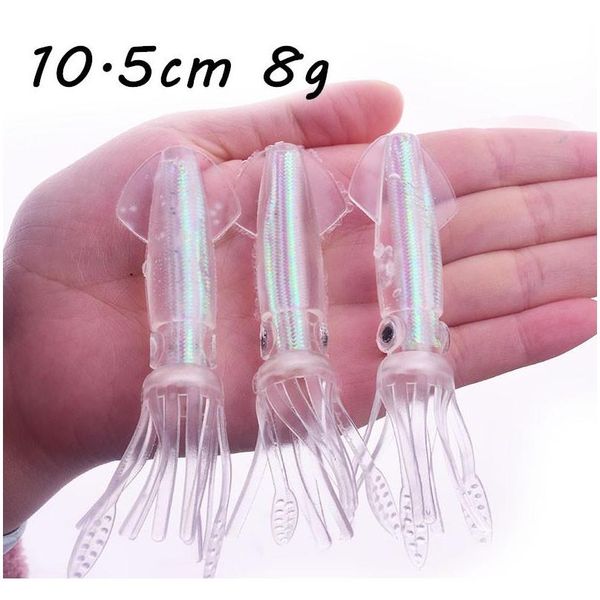 

10pcs/lot 10.5cm 8g 3d eyes cpt squid pvc fishing lure soft baits & lures pesca fishing tackl jllbxw outbag2007