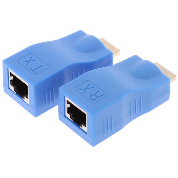 

audio cables & connectors 2pcs 1080p extender to rj45 over cat 6 network lan ethernet adapter blue