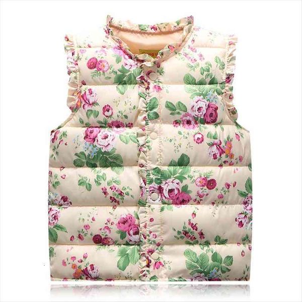 

girls vests childrens down cotton warm vest baby sweet floral waistcoat kids outerwear 2 7 years, Camo