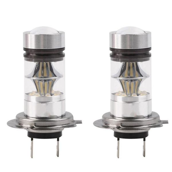 

car headlights 2pcs h7 led high/low 100w 1000lm cob kits fog lights 6000k white daytime running light bulb turning parking bulbs