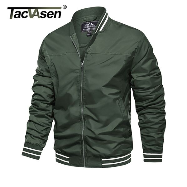 TACVASEN Freizeitjacke Herren Frühling/Herbst Pilotenstil Mäntel Army Bomber S Wind Baseball Oberbekleidung Mantel Jungen 210811