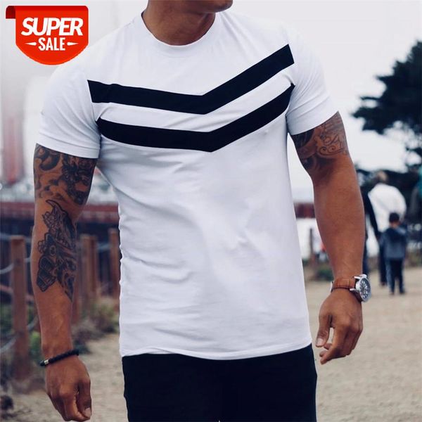 

new men t-shirt cotton short sleeves black undershirt male solid stripe mens tee summer brand clothing homme camiseta masculina #099n, White;black