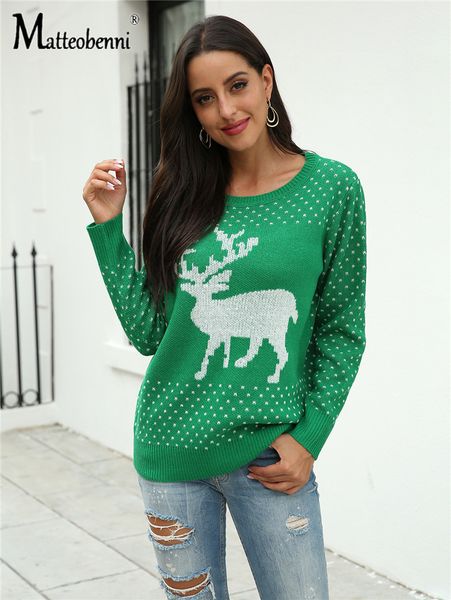

2021 new red christmas winter clothes snowflake pattern classic round neck long sleeve festive sweaters for women vybz, White;black
