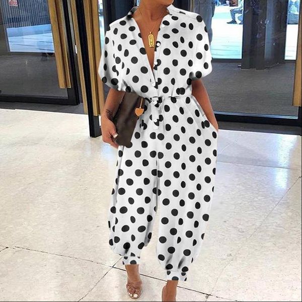 

autumn lace up bandage jumpsuit women deep v neck long sleeves button overalls elegant leopard print rompers xl, Black;white