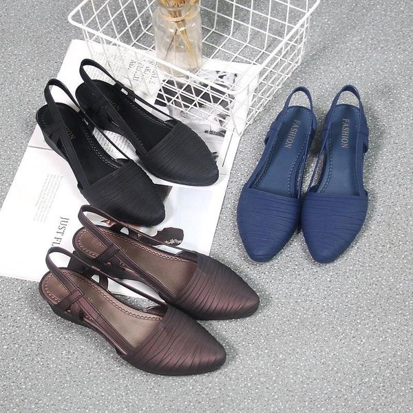 

sandals fashion women pointed toe female slippers casual wedge shoes woman outdoor sunmmer beach wsh3841, Black