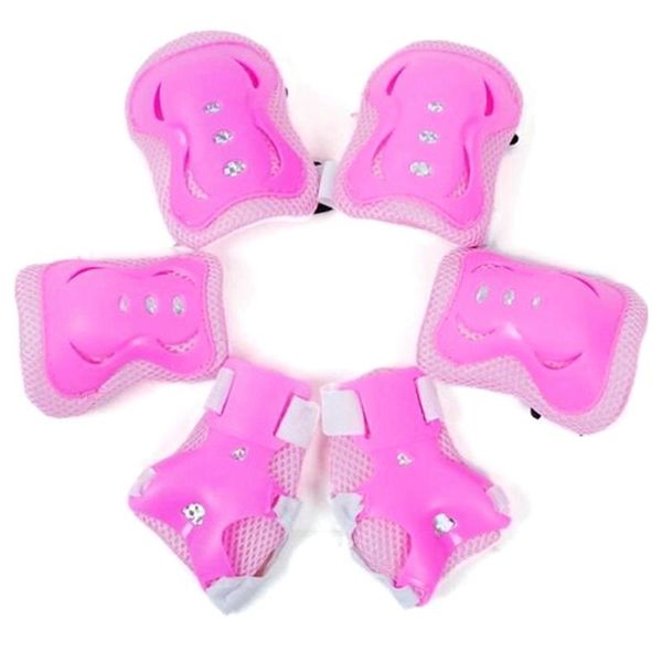 

2021 new 1 set kids and teens elbow knee wrist protective guard safety gear pads skate bike pink, Black;gray