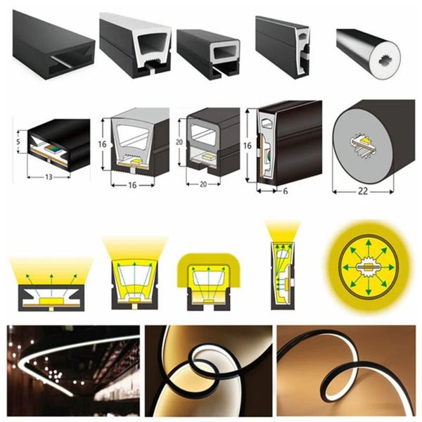 

strips led neon rope tube flexible strip light black silica gel soft lamp sk6812rgbw ws2811 ws2812b ip67 waterproof 1-5m