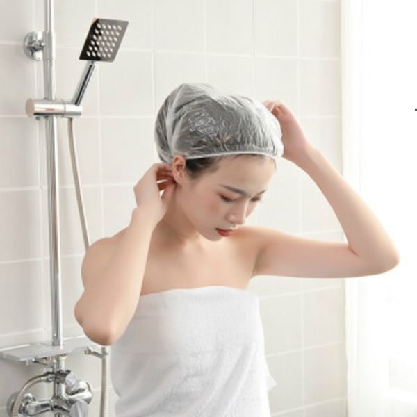 Dicke klar Wasserdichte Einweg-Duschkappen für Frauen Kids Girls Travel Spa Hotel CCA6833