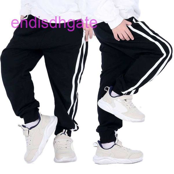

spring new children's sports and autumn leisure pants, Black;white