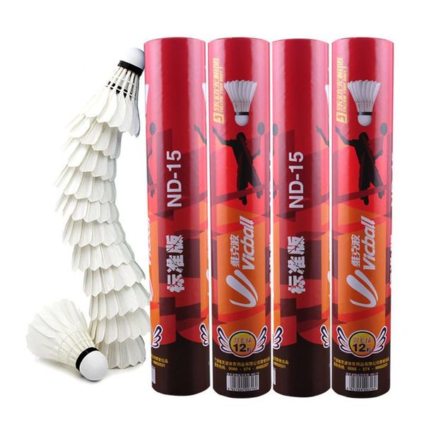 

12 pieces/lot professional durable duck feather badminton ball nd-15