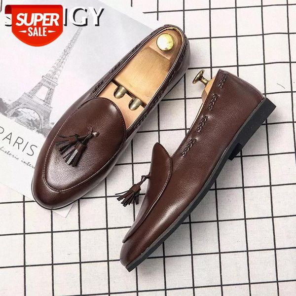 

2020 autumn men casual shoes breathable business office loafers men's shoes solid color comfortable slip-on for males #l92l