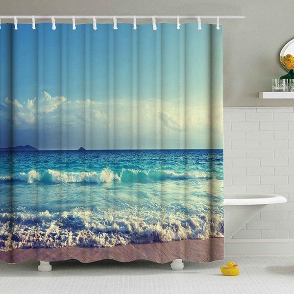 

shower curtains style curtain sunset scenic blue sky seaside landscape sand decor waterproof bathroom 12 pack plastic