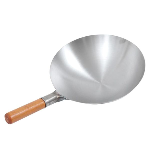 

pans 1pc practical iron stir-frying pan non-stick kitchen chef (silver)