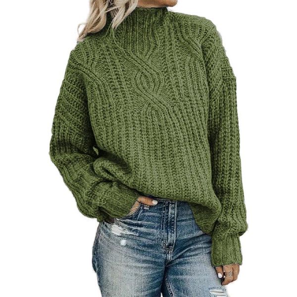

women's sweaters autumn long sleeve turtleneck winter army-green solid knitwear for women casual pullover large size xxl f009, White;black