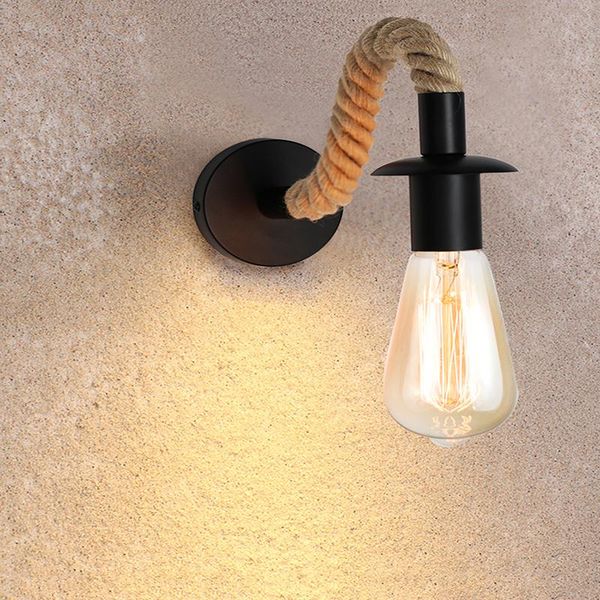 

wall lamp vintage rope corridor lights e27 40w indoor night light outdoor industrial sconce bedside for home