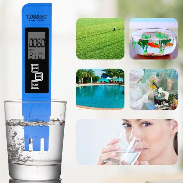 

meters digital ph meter water quality tester tds ec range 0-9990 multifunctional purity temperature temp ppm