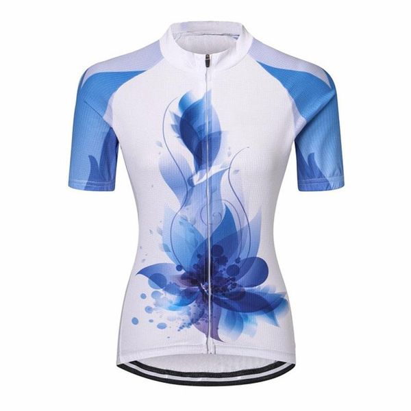 

racing jackets elegant women cycling shirt boutique blue lotus bike clothing breathable quick dry short sleeve riding jersey, Black;red