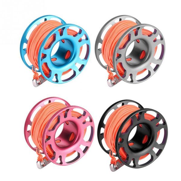 

pool & accessories keep diving 15/30m smb spool finger reel aluminum clip scuba tech with swivel hook buckle safe