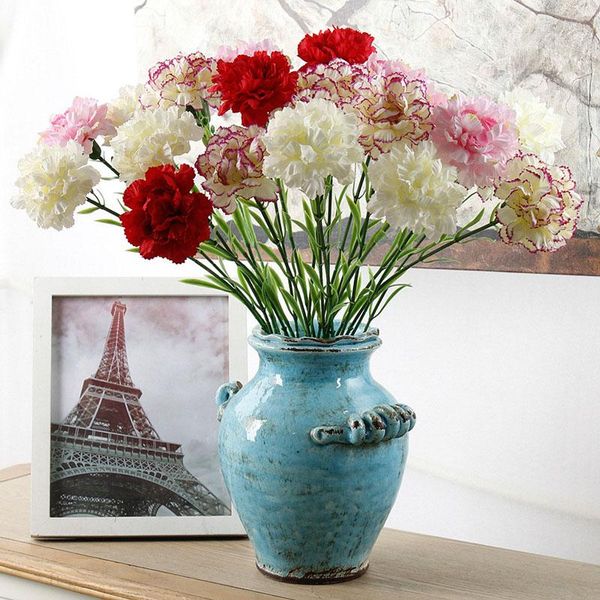 

decorative flowers & wreaths artificial carnation 50cm single branch silk flower mother's day bouquet birthday floral home office decor