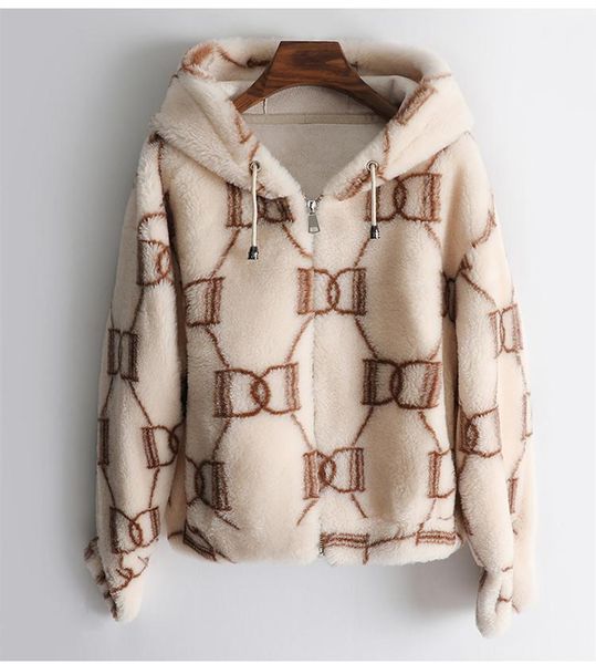 

women's fur & faux gours winter genuine shearling jackets for women fashion natural wool real overcoats thick warm 2021 arrival ld1956, Black