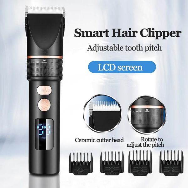

hair clippers 2021smart electric clipper ceramic blade usb rechargeable professional shaver beard barber razor for men trimmer lcd