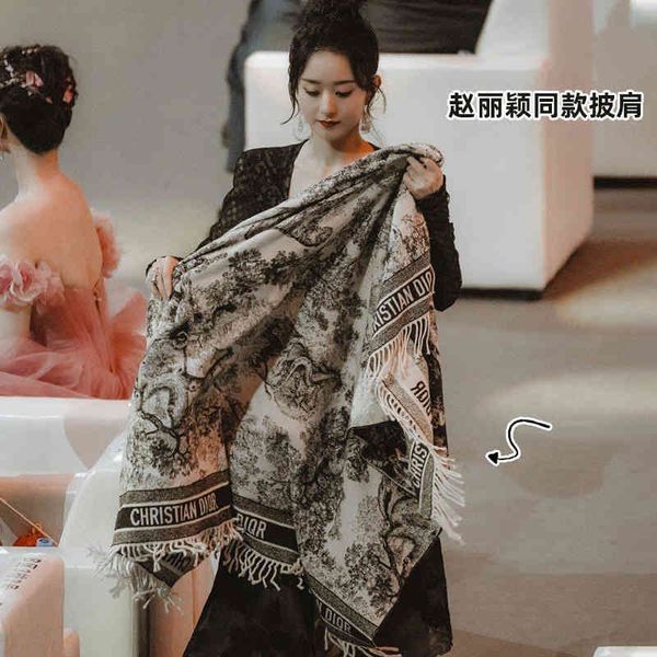 

70% off design scarf same air conditioning shawl office autumn warm shoulder long core spun yarn scarf shawl female, Black;purple