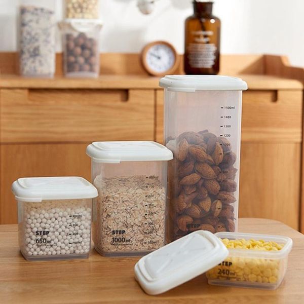 

storage bottles & jars airtight container clear plastic canisters for cereal flour with easy lock lids kitchen pantry organization