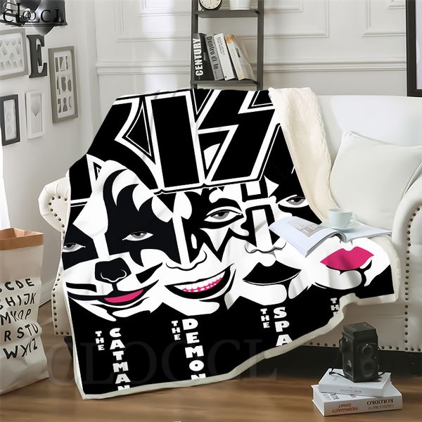 

cloocl new legendary band kiss band 3d print casual style conditioning blanket sofa teens bedding throw blankets plush quilt