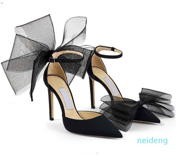 Elegante Frühlings-Sommer-Sandalen von Aveline 100 mit Schleifenbesatz, High Heels, Fruit Sisters, Konzertkönigin, Modelmarke, Knöchelriemen, Stiletto-Hochzeit, Nr. 85