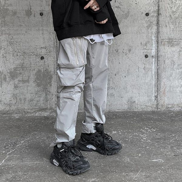 

men's pants casual ffashion korean loose sstraight leg capris autumn style, Black