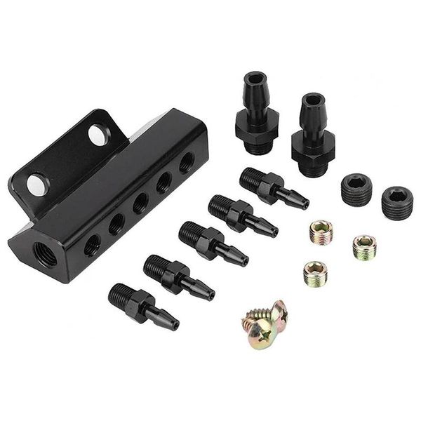 

manifold & parts vacuum manifold, 5 port car block intake fuel gas wastegate turbo