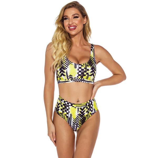 

women's swimwear lace edge sling v-neck bra bathing suit vintage floral print halter bikini sets summer slim female padded swimsuit, White;black
