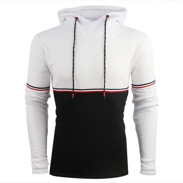 Moda Uomo Felpe Uomo Nuovo Autunno Casual Colore Bianco Primavera Streetwear Felpa con cappuccio nera pianura Felpa con cappuccio Abbigliamento LJ201027