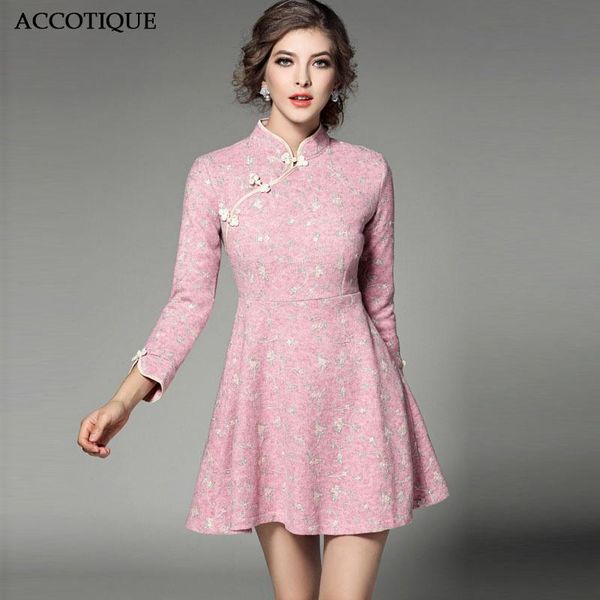

casual dresses chinese style women's spring summer embroidery flower print ball gown lady fashion pink slim stand elegant short, Black;gray