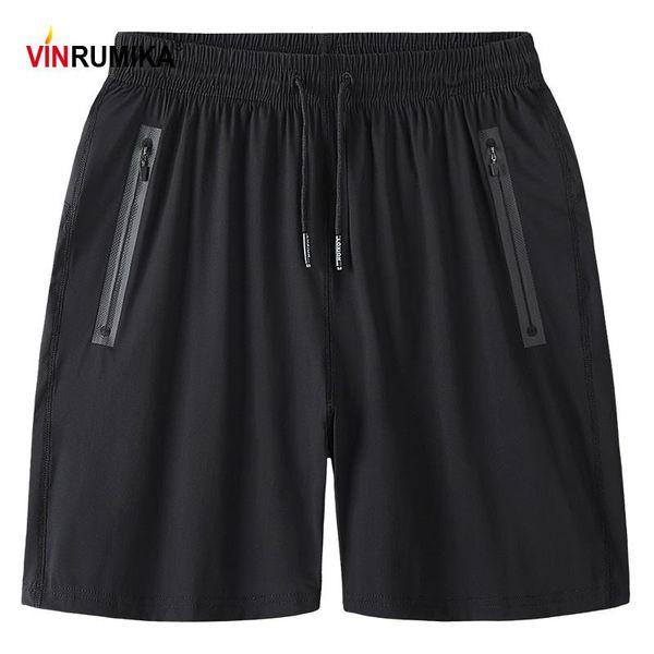 

2 pcs / lot super large size -9xl 2021 men's summer cool thin soft loose black short pants man mesh breathable blue gray shorts, White;black